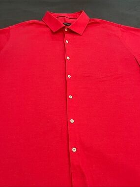Bugatchi Bright Red Casual Button-Down Shirt